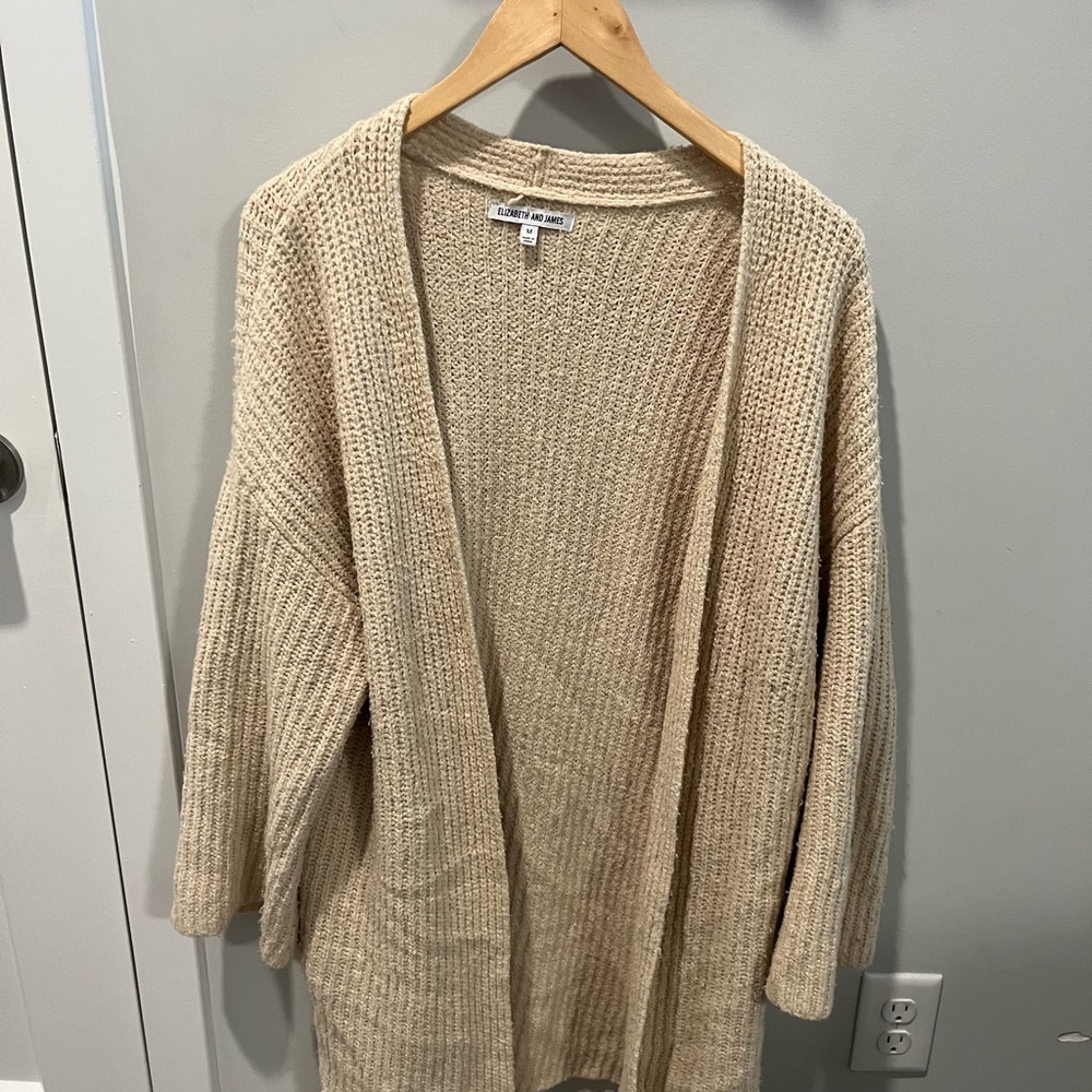 Cozy Beige Open-Front Sweater